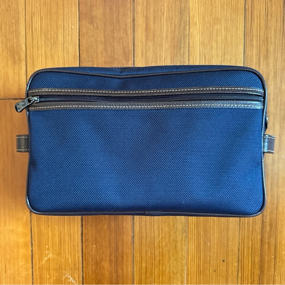 Longchamp Boxford Toiletry Case Blue Canvas (new without tags) - Picture 2 of 7